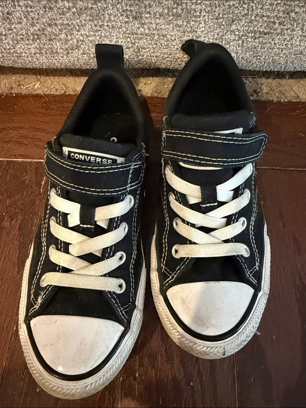 Converse Kids Black and White Low Top Sneakers